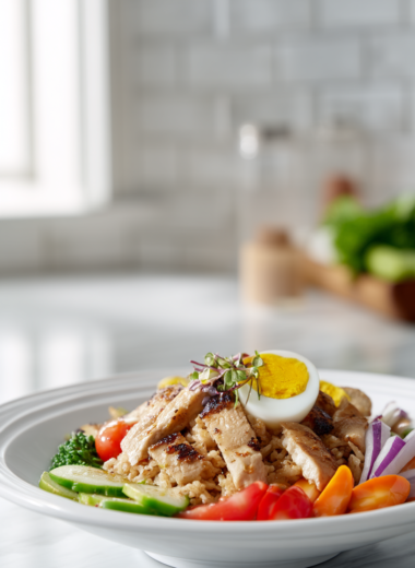 High Protein Chicken Rice Bowl